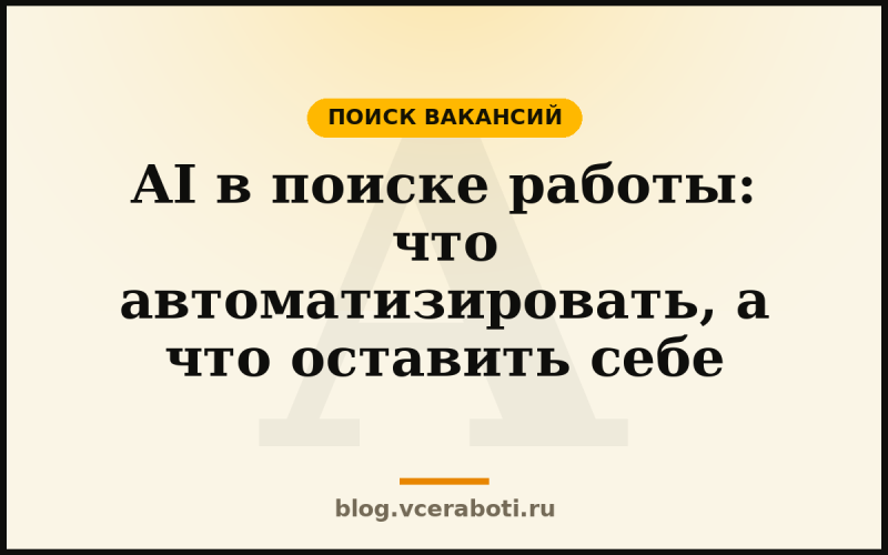 AI в поиске работы: что автоматизировать, а что оставить себе — Поиск вакансий — блог «Воркера»