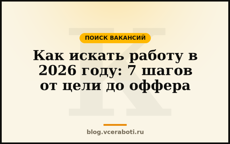 Как искать работу в 2026 году: 7 шагов от цели до оффера — Поиск вакансий — блог «Воркера»